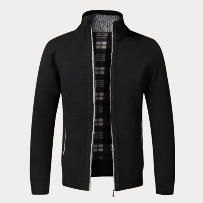 Fleece-Lined Knit Jacket