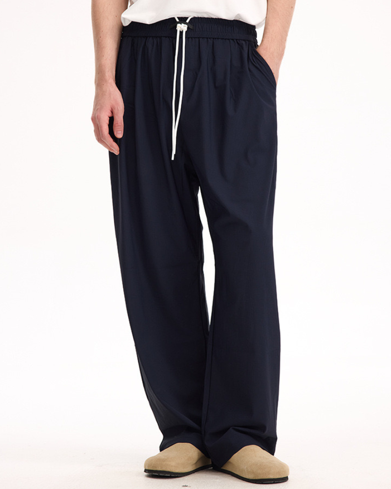 Relaxed Wide-Leg Pants with Drawstring