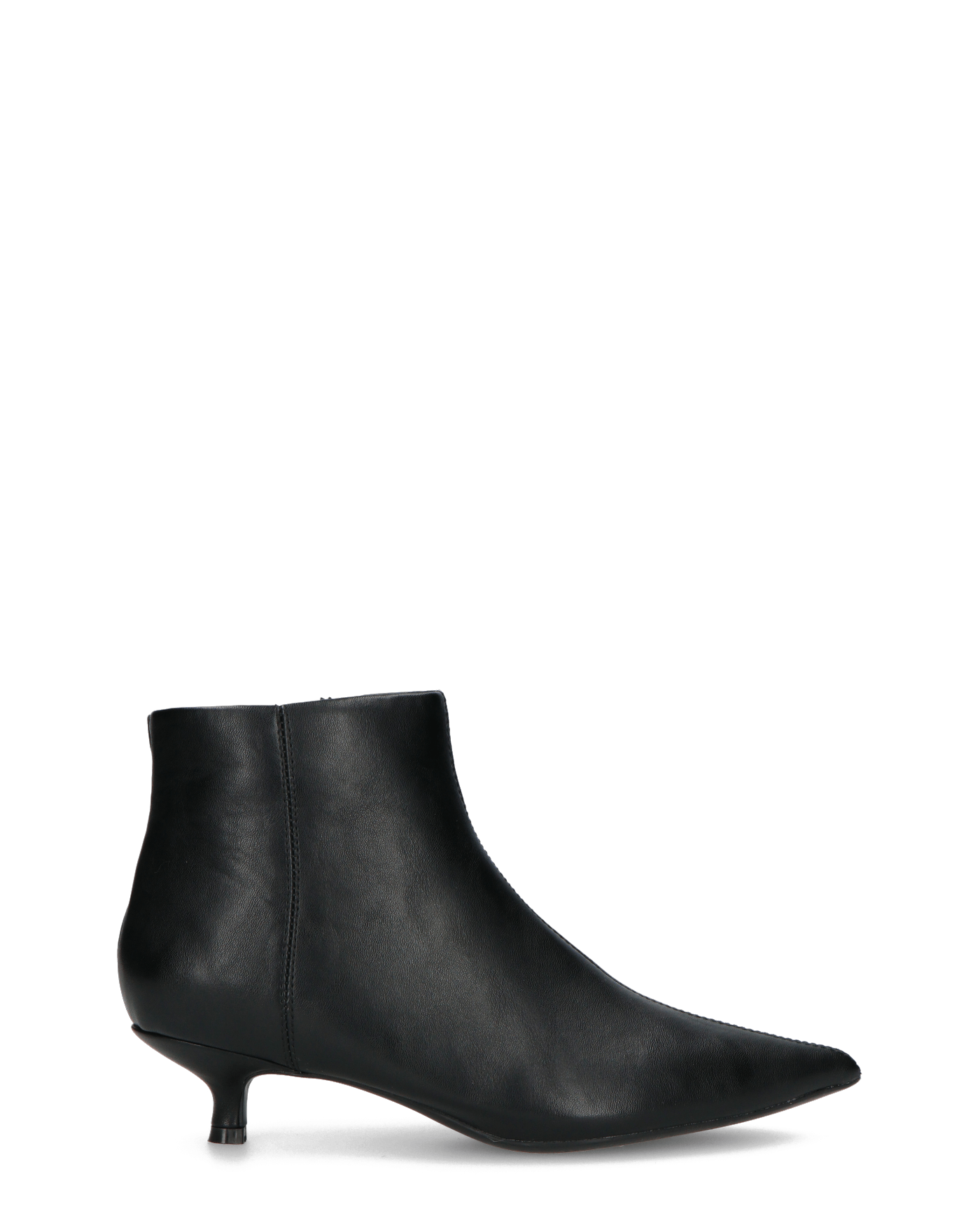 INGA - Black Faux Leather Ankle Boots With Low Heels