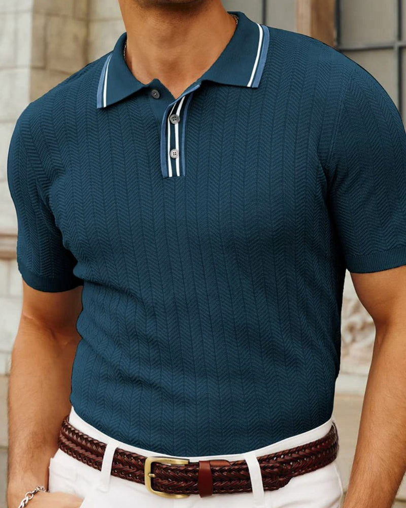 Knit Polo Contrast Collar