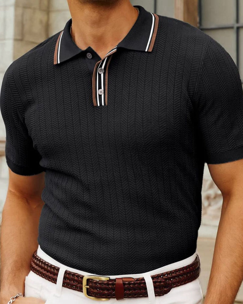 Knit Polo Contrast Collar
