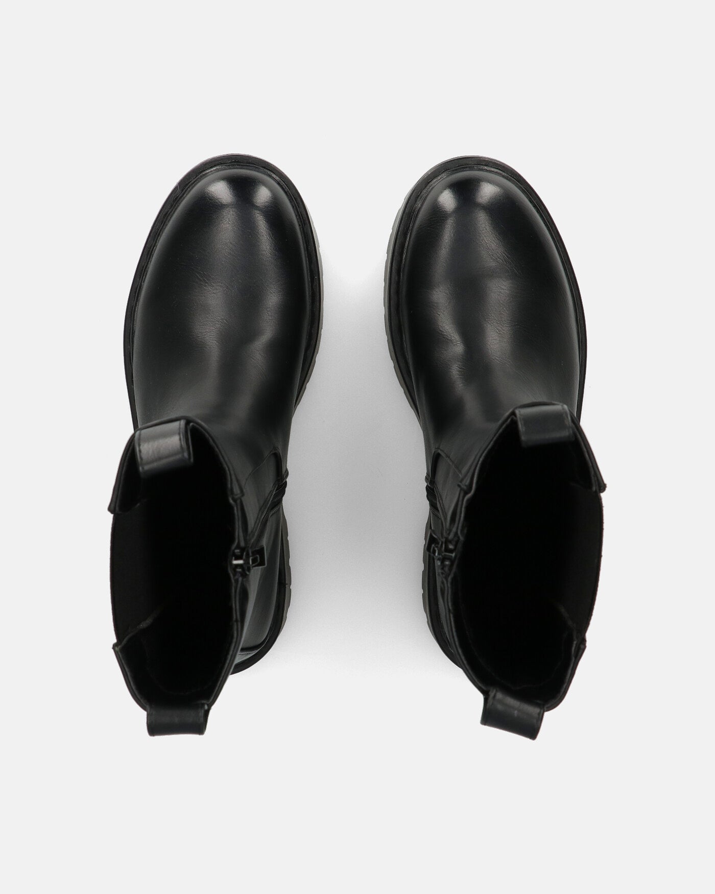 JUNY - Black Platform Ankle Boots With Elastic Band