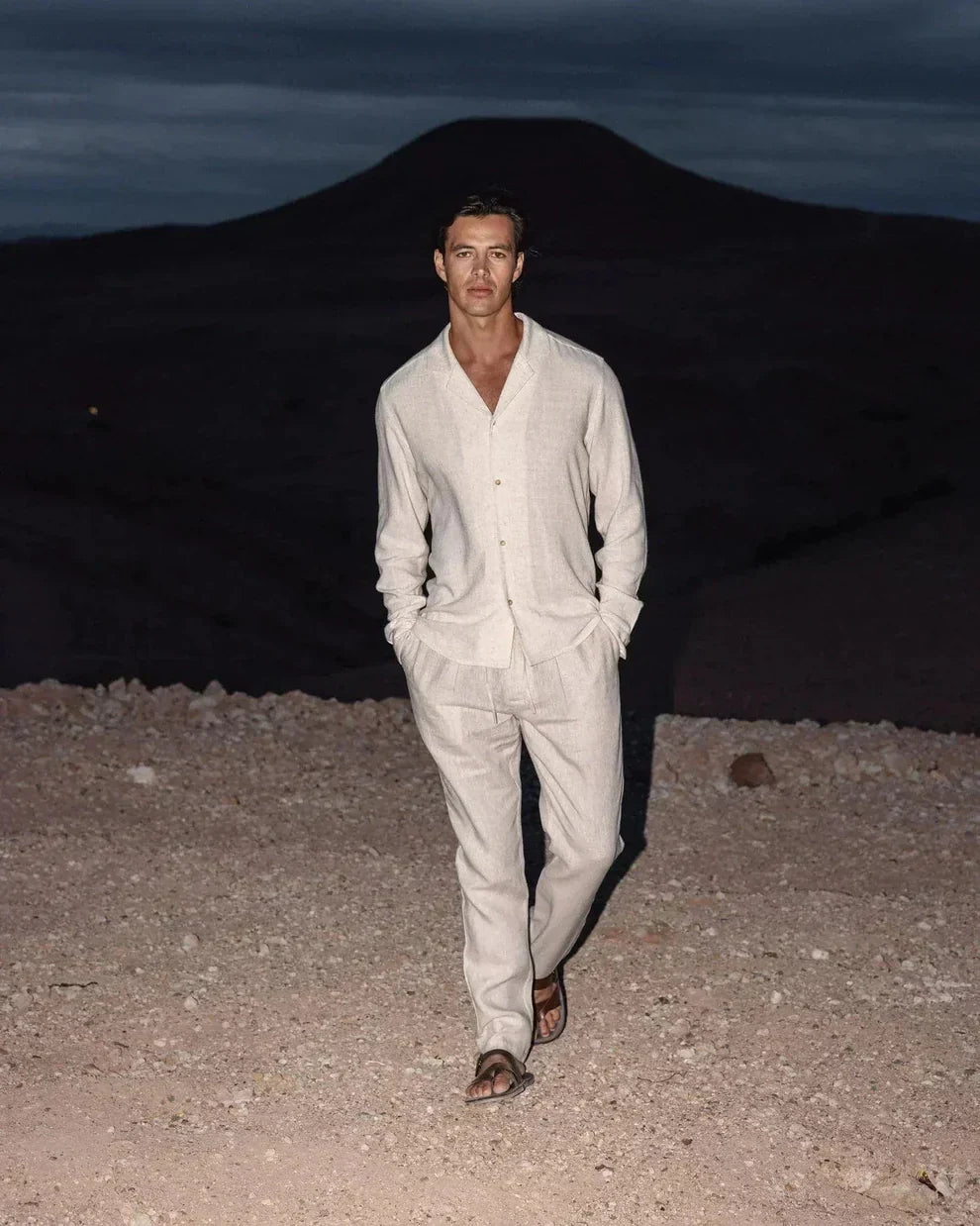 Linen Blend Relaxed Shirt & Trouser Set