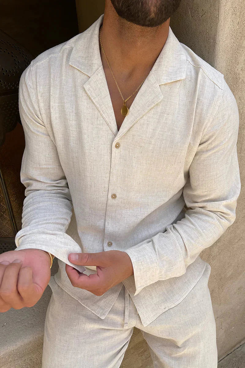Linen Blend Relaxed Shirt & Trouser Set