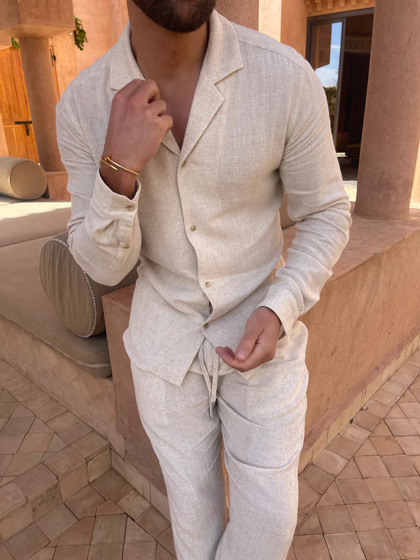 Linen Blend Relaxed Shirt & Trouser Set