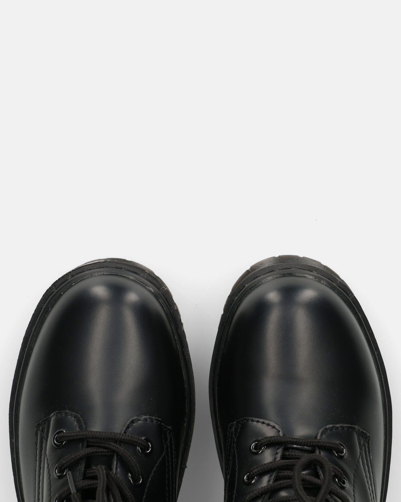 MENNY - Lace-Up Ankle Combat Boots In Black Eco-Leather