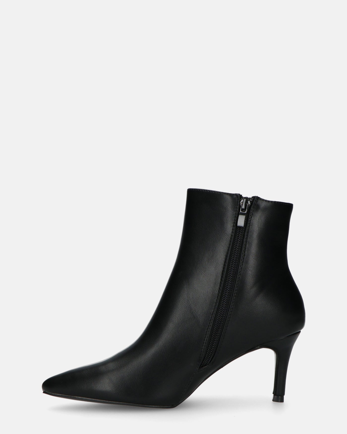 MYZA - Black Stiletto Ankle Boots With Side Zip