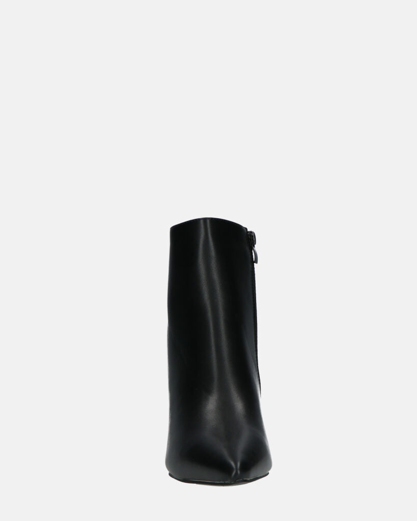 MYZA - Black Stiletto Ankle Boots With Side Zip