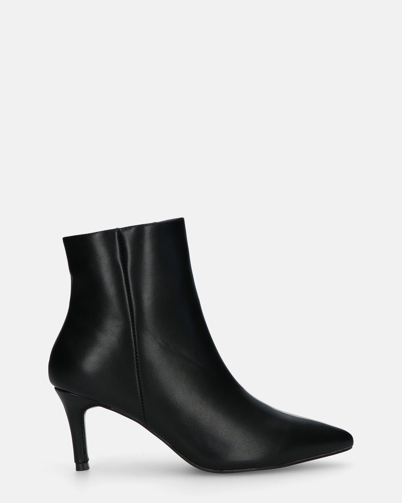 MYZA - Black Stiletto Ankle Boots With Side Zip