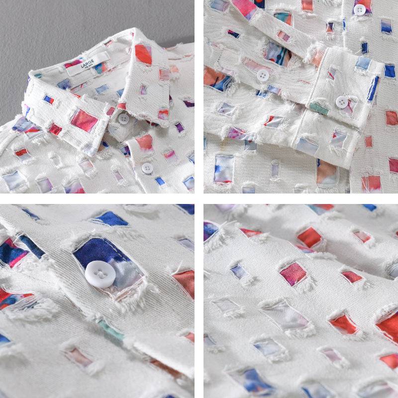 Cut-Out Patchwork Shirt