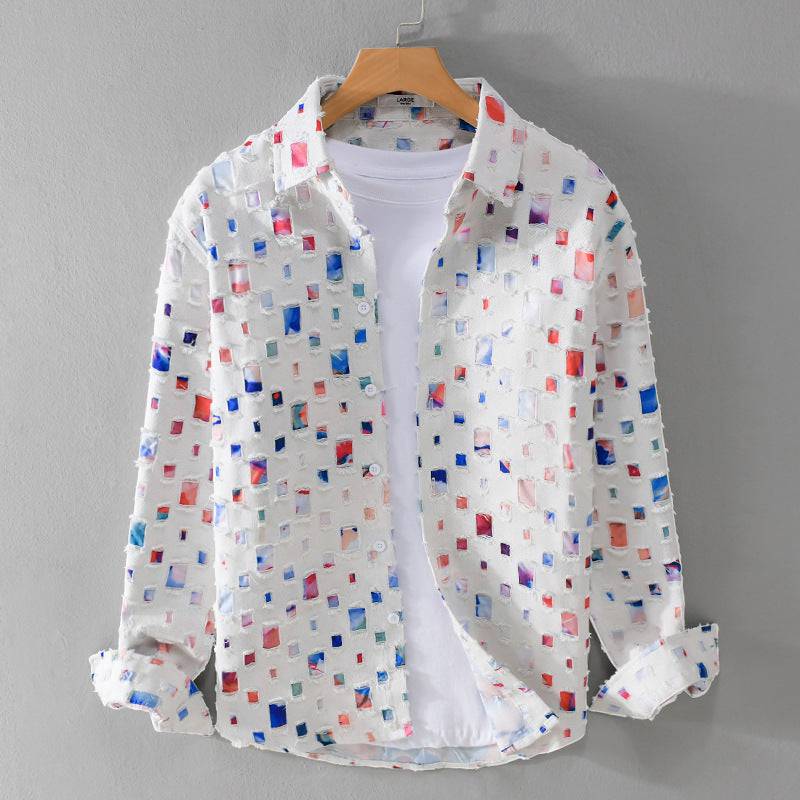 Cut-Out Patchwork Shirt