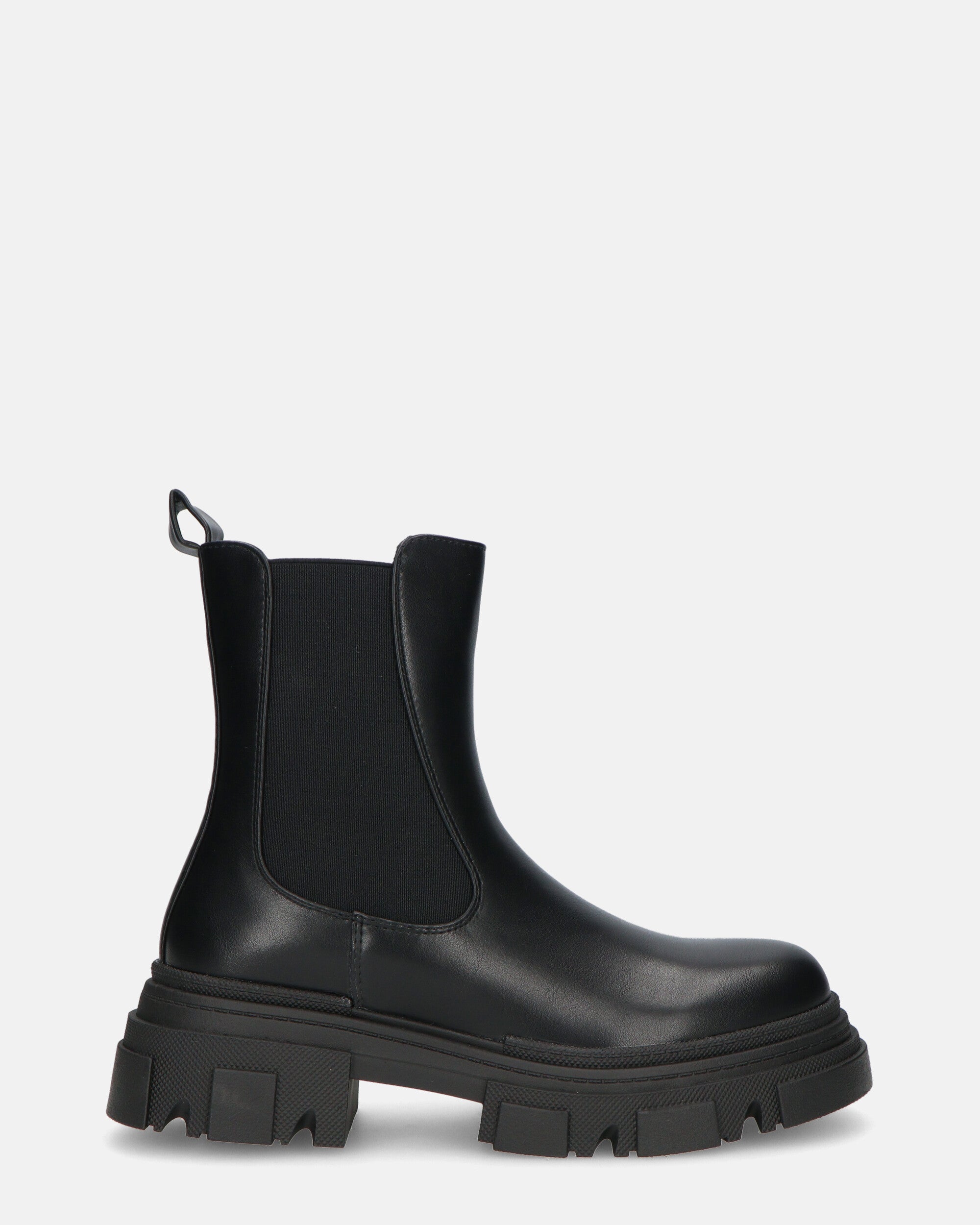 NORMA - Ankle Boots With Side Zipper In Black Faux Leather