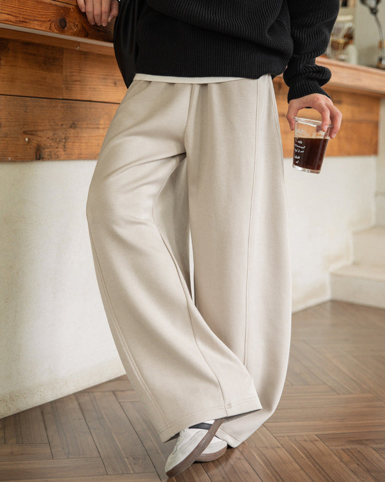 Relaxed fit wide-leg sweatpants