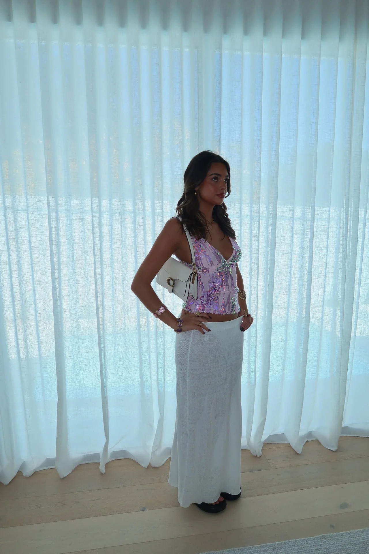 Iridescent Sequin Corset Top