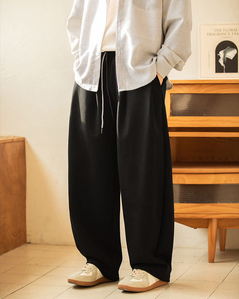 7.0 Relaxed Wide-Leg Pants with Adjustable Drawstring