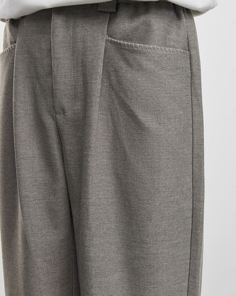Wide-Leg Casual Trousers with Heavyweight Fabric Simple Silhouette 370G