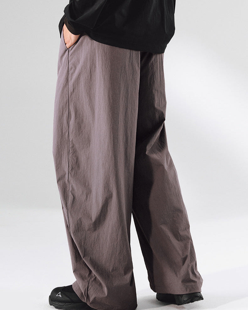 Wide Leg Technical Pants with Drawstring