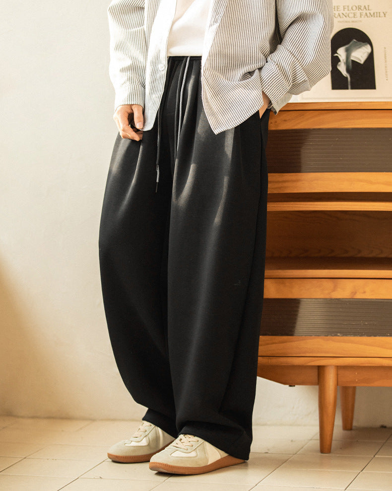 7.0 Relaxed Wide-Leg Pants with Adjustable Drawstring
