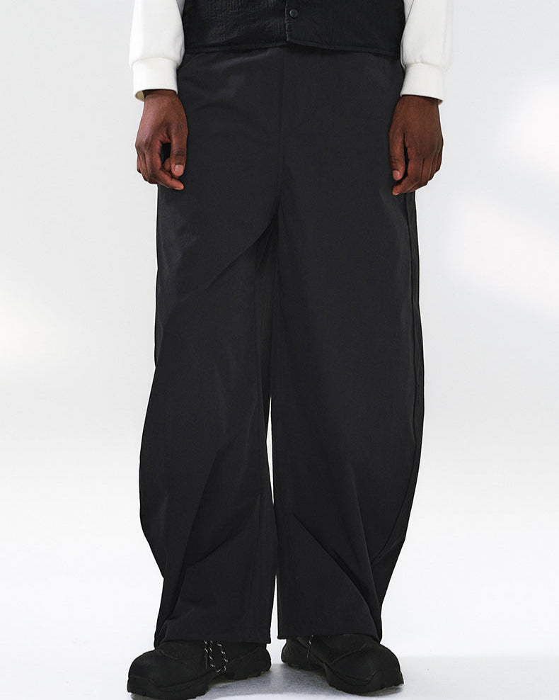 Wide Leg Technical Pants with Drawstring