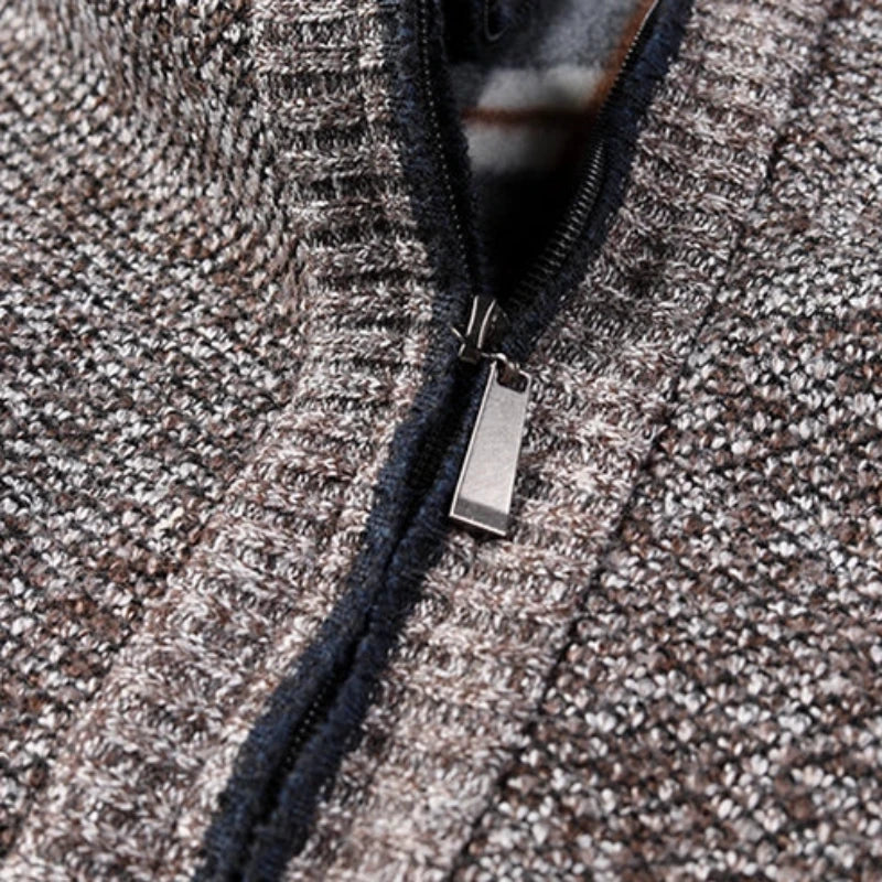 Fleece-Lined Knit Jacket