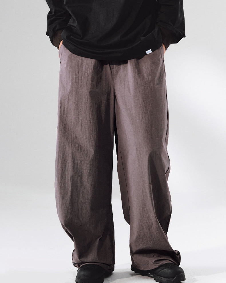 Wide Leg Technical Pants with Drawstring