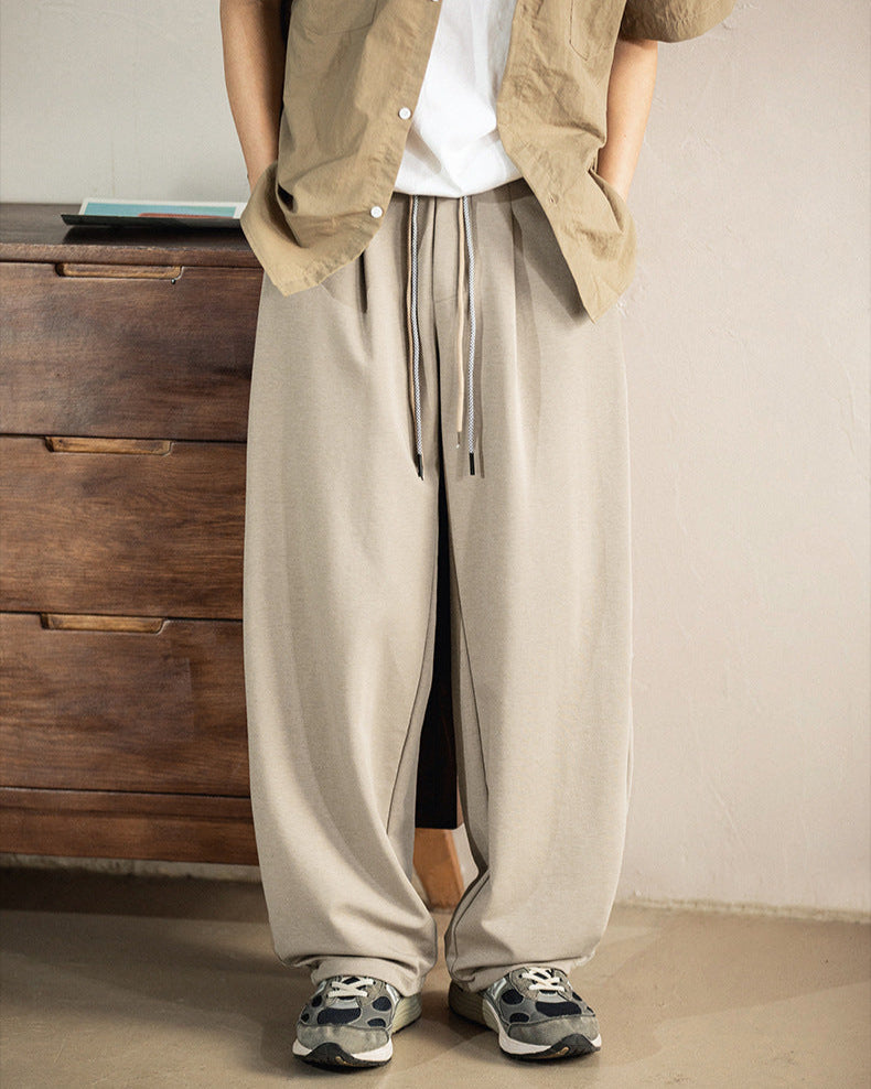 7.0 Relaxed Wide-Leg Pants with Adjustable Drawstring