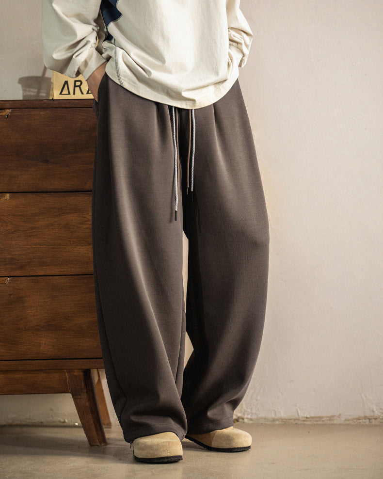 7.0 Relaxed Wide-Leg Pants with Adjustable Drawstring