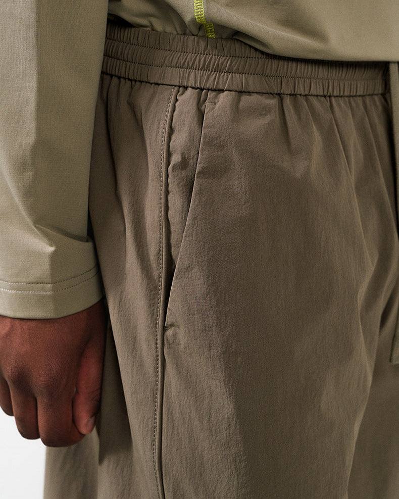 Wide Leg Technical Pants with Drawstring