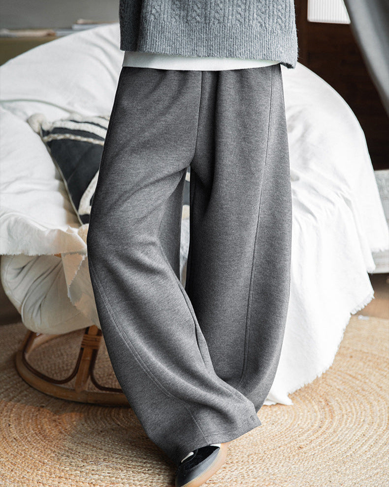 Relaxed fit wide-leg sweatpants