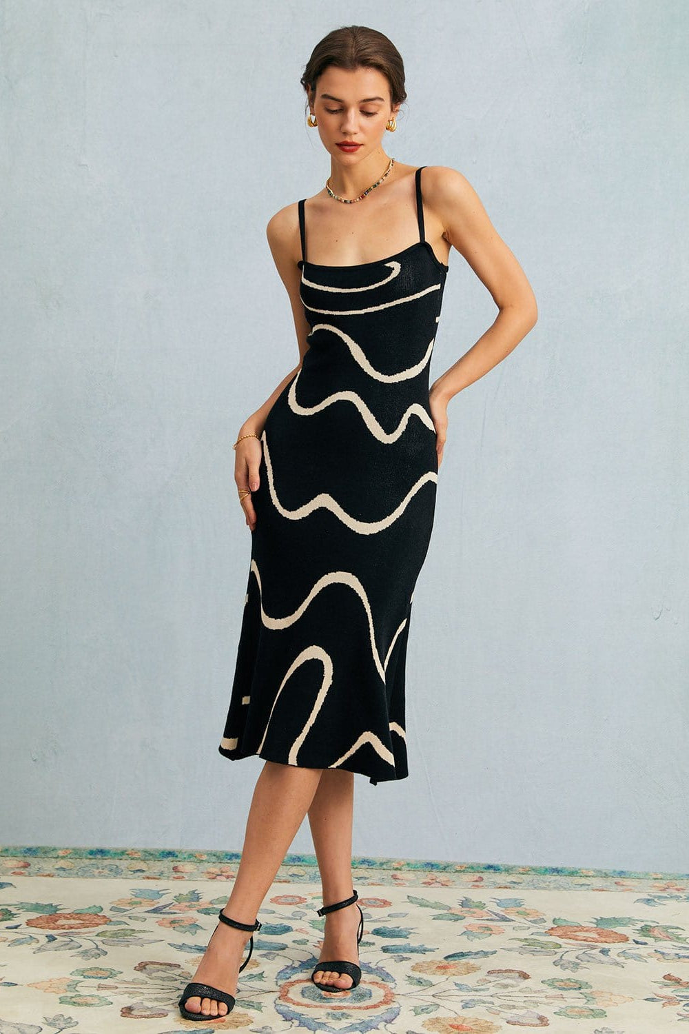 Obsidian Wave Mermaid Knit Dress