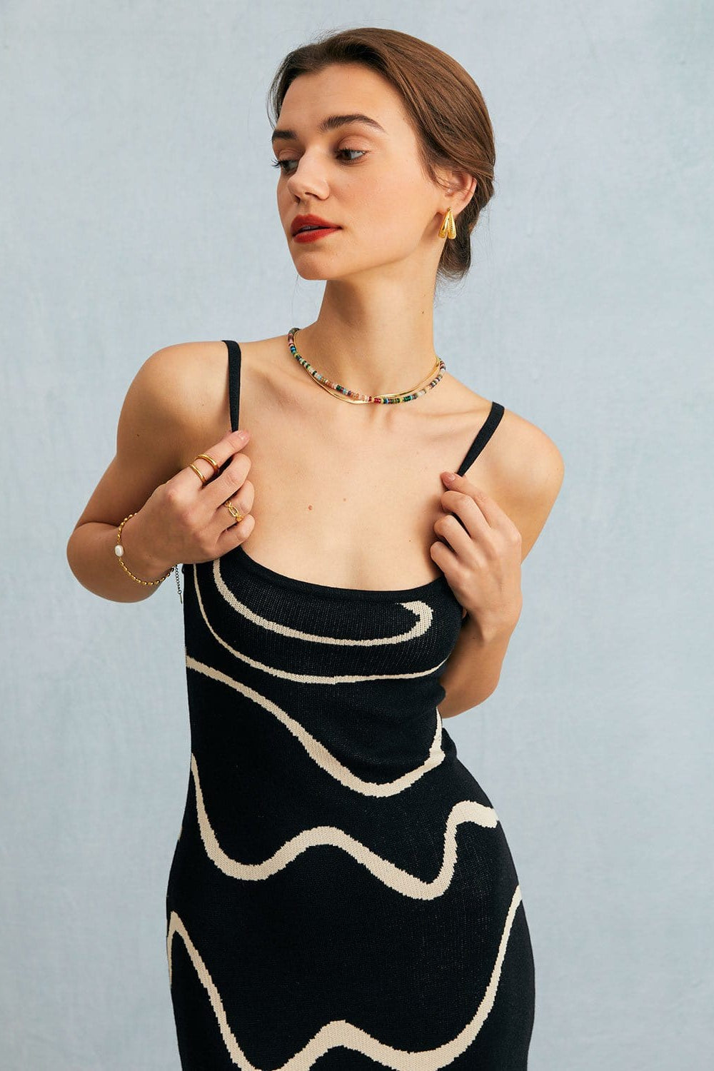 Obsidian Wave Mermaid Knit Dress