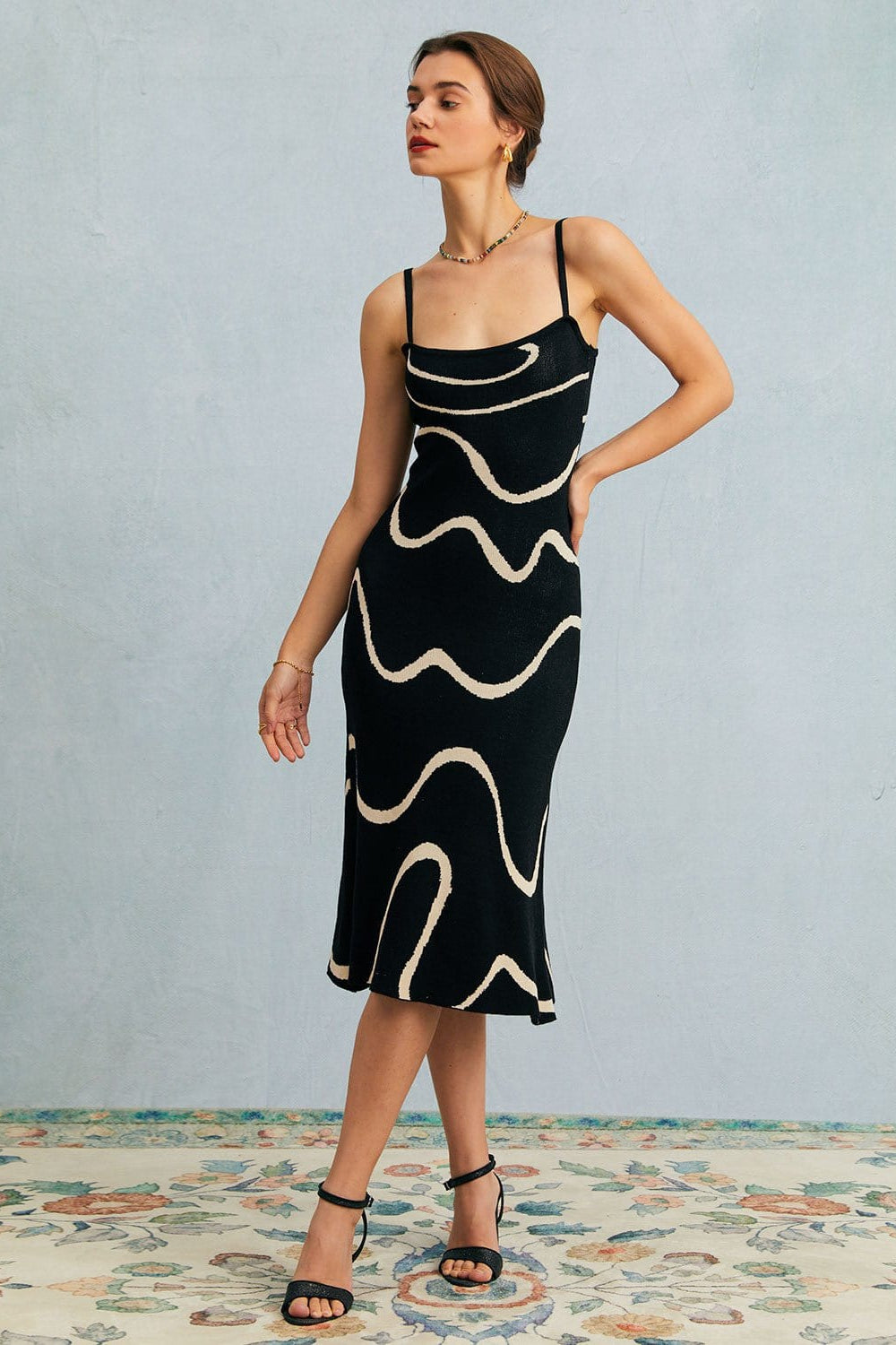 Obsidian Wave Mermaid Knit Dress