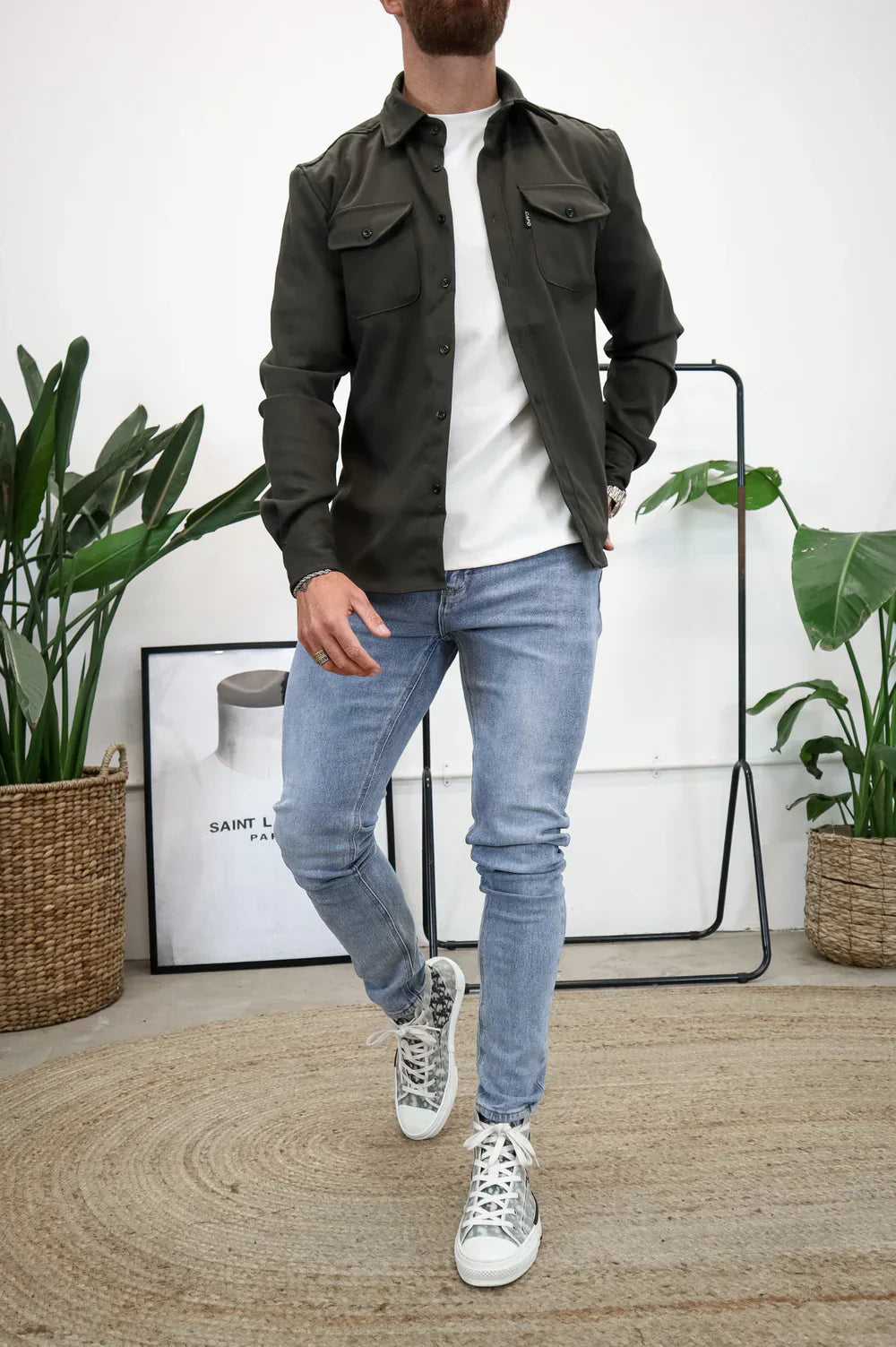 Overshirt with Flap Pockets