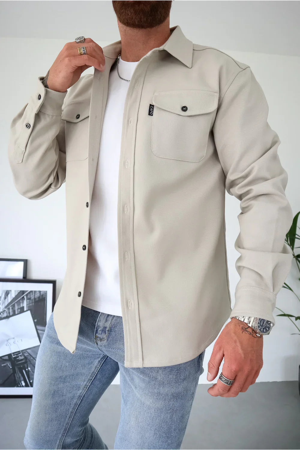 Overshirt with Flap Pockets