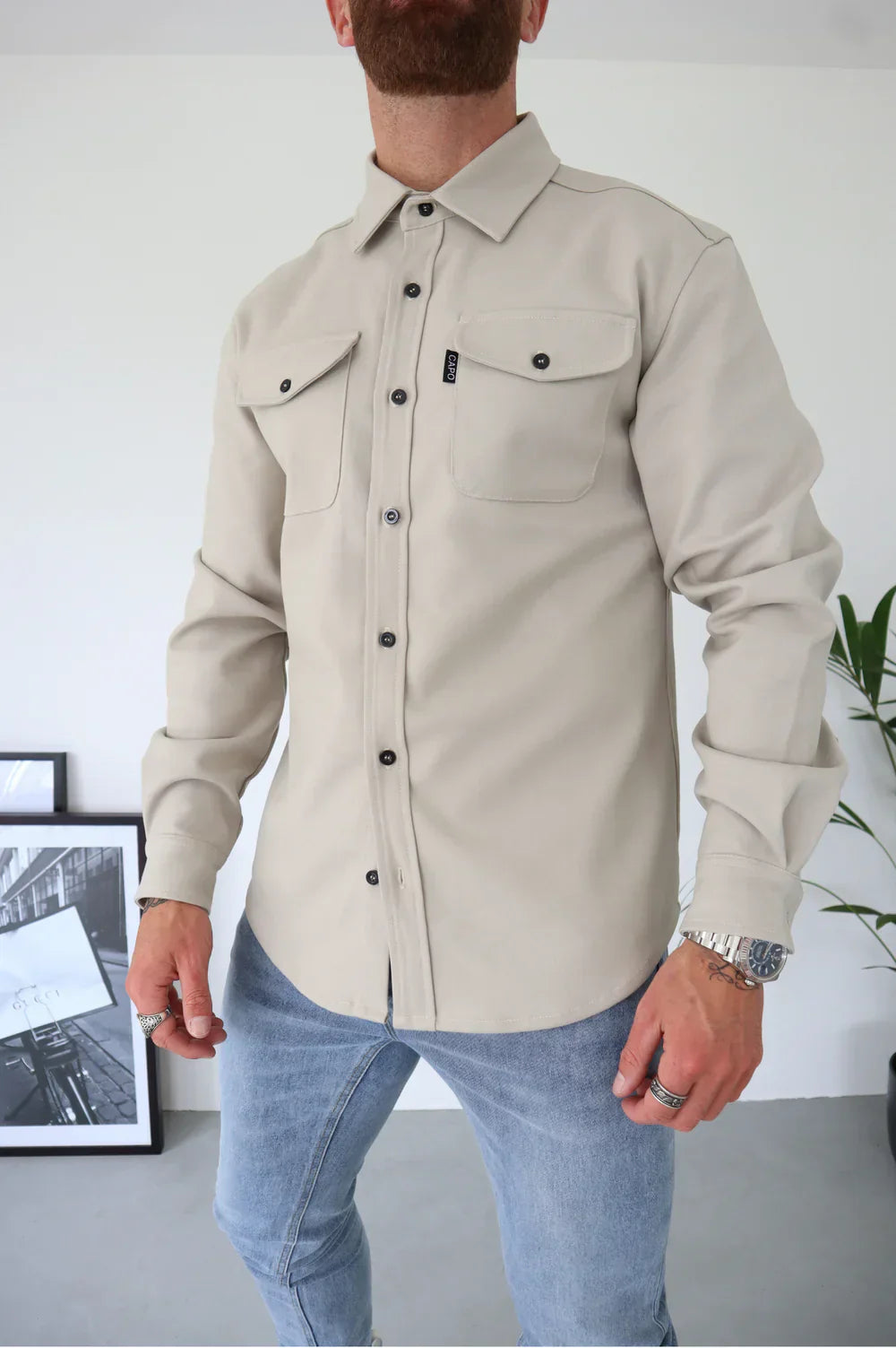 Overshirt with Flap Pockets