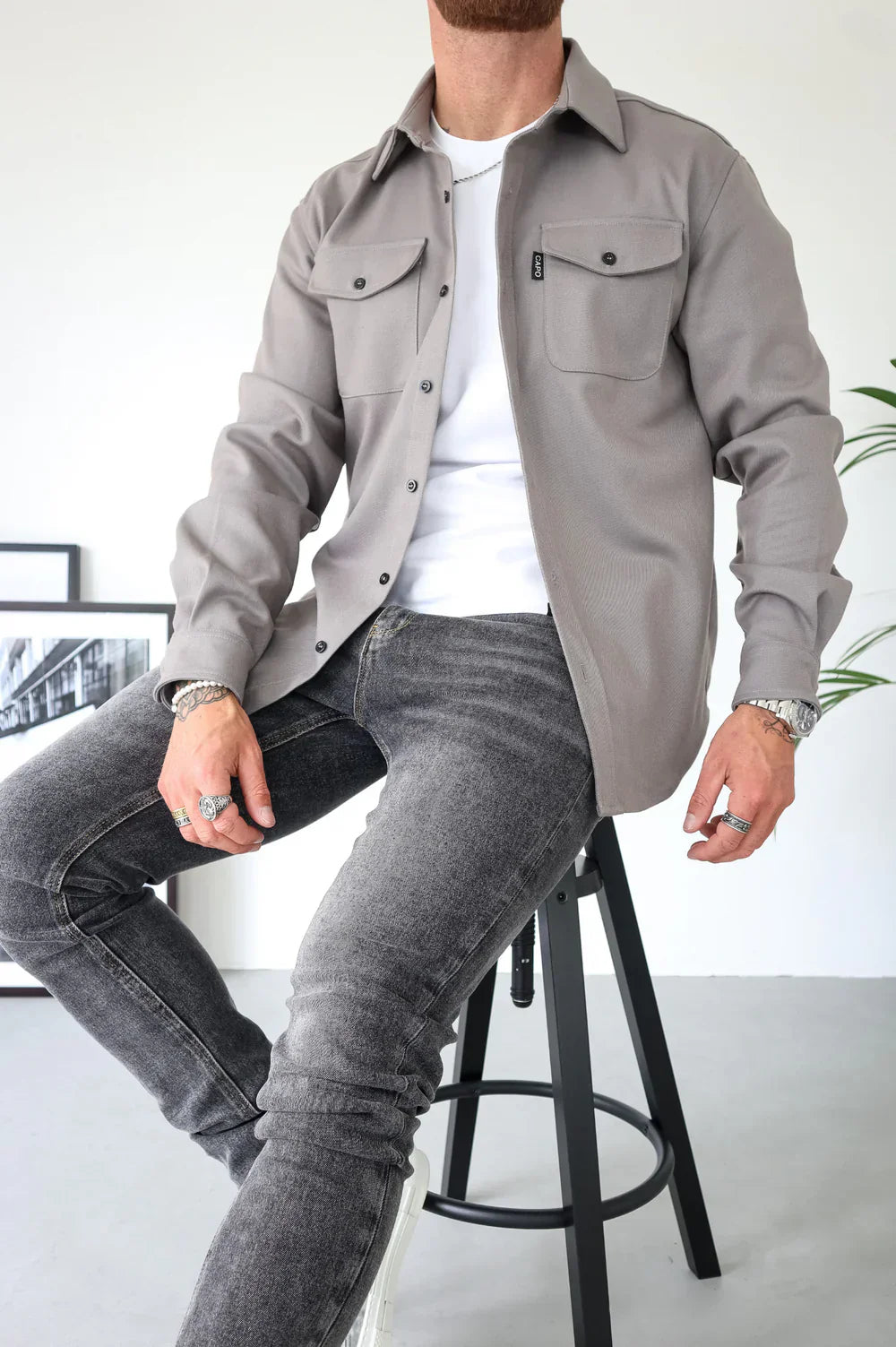 Overshirt with Flap Pockets