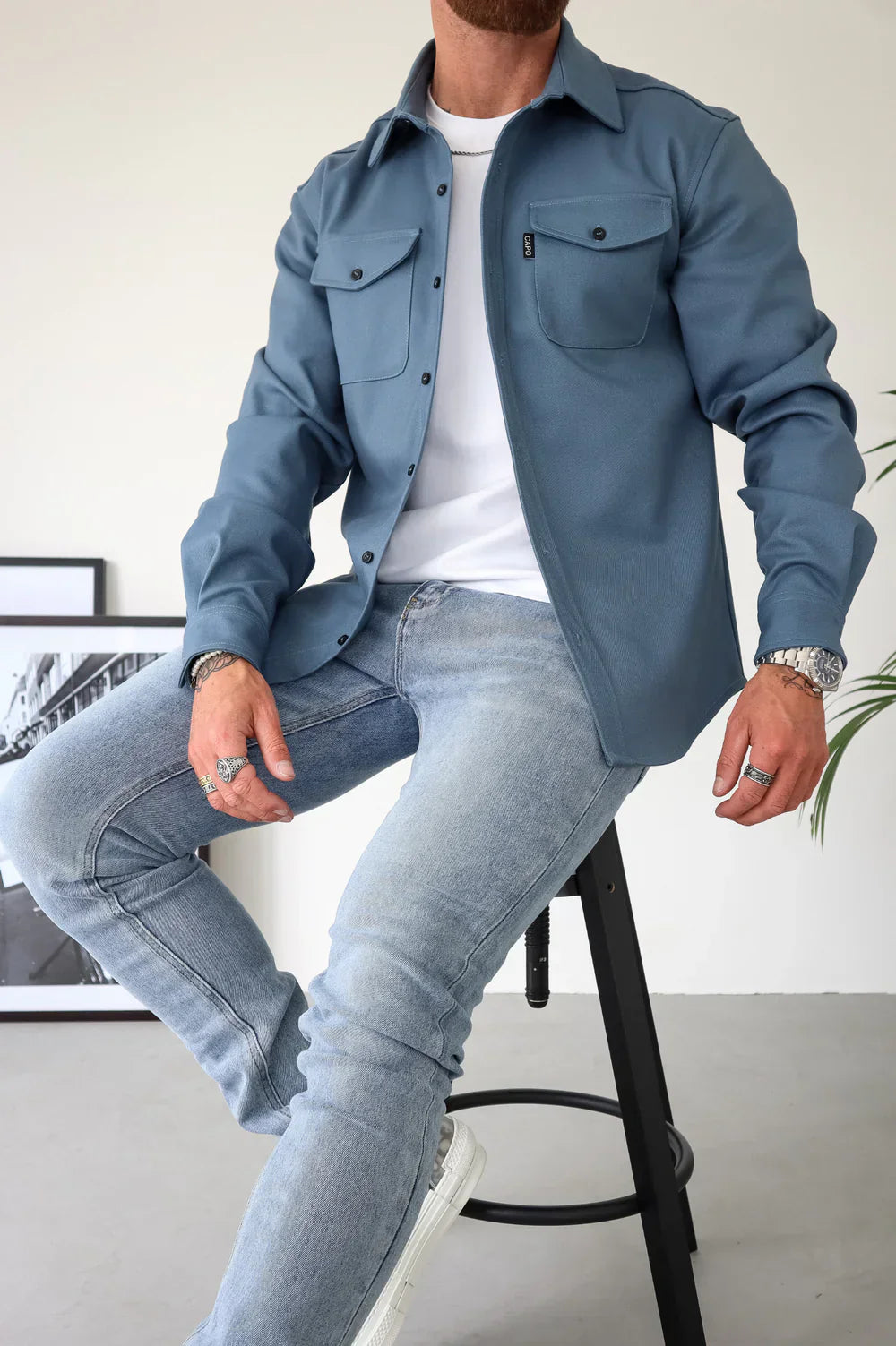 Overshirt with Flap Pockets