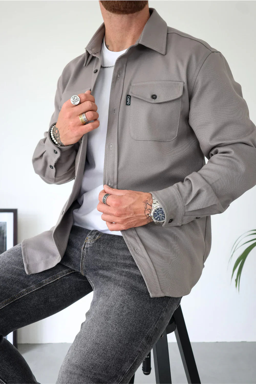 Overshirt with Flap Pockets