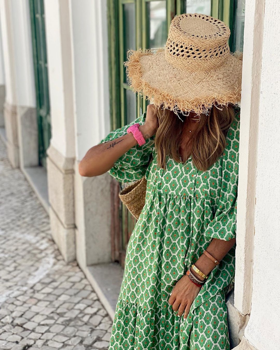 Printed Flowy Midi Dress