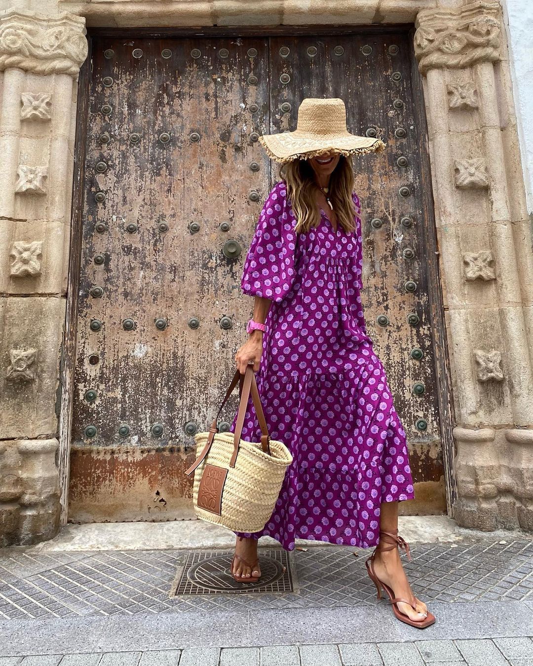 Printed Flowy Midi Dress