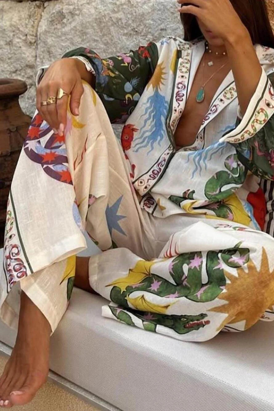 Printed Satin Co-Ord Set