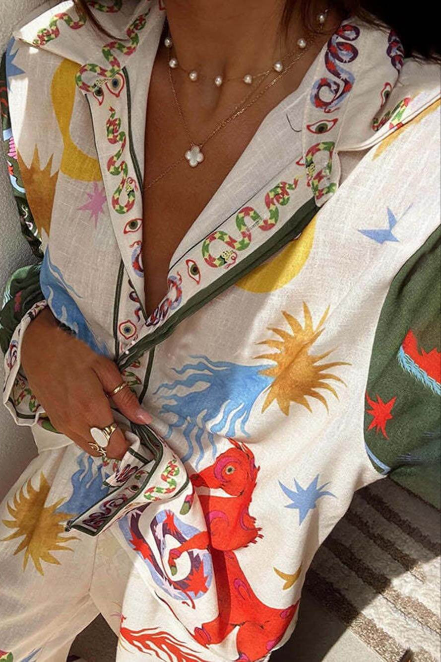 Printed Satin Co-Ord Set