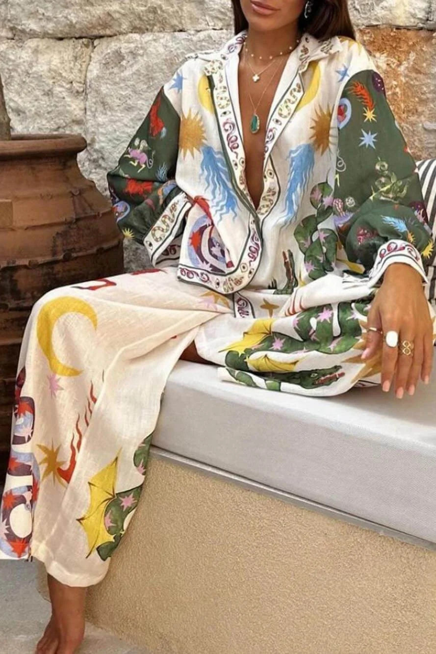 Printed Satin Co-Ord Set