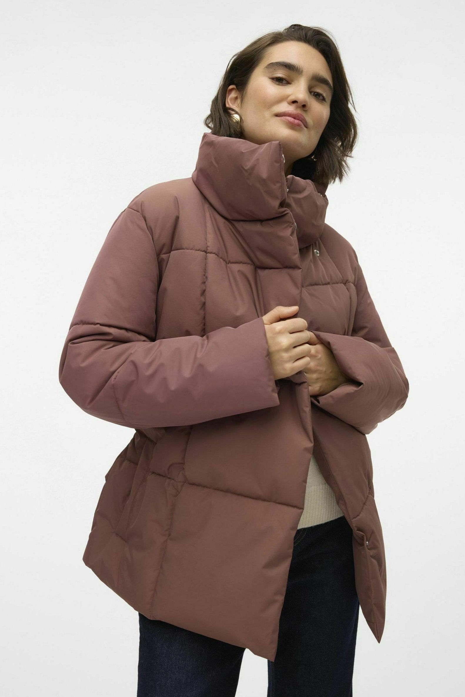Quilted Coat with Belt