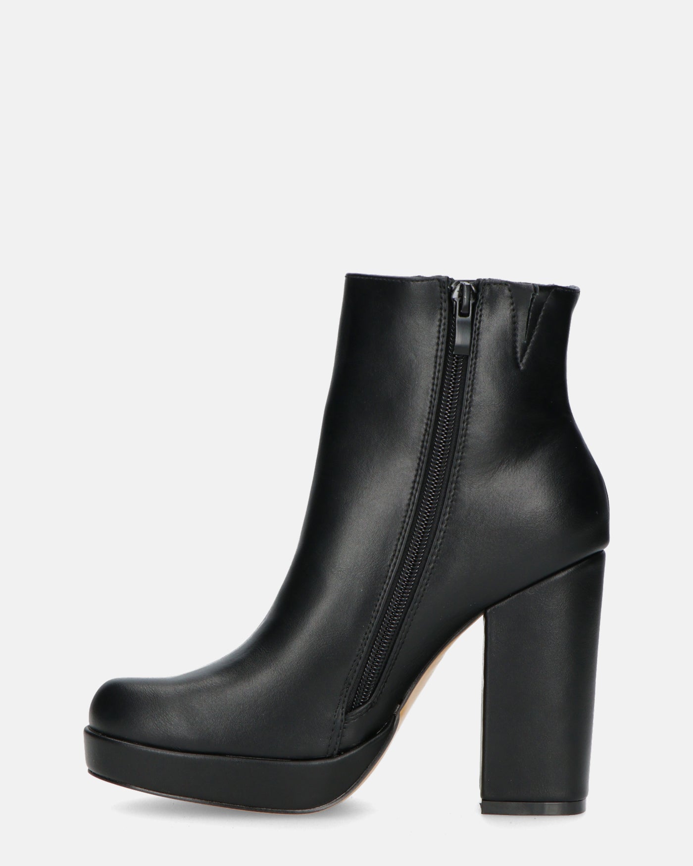RORY - Black Ankle Boots With Heel And Side Zipper