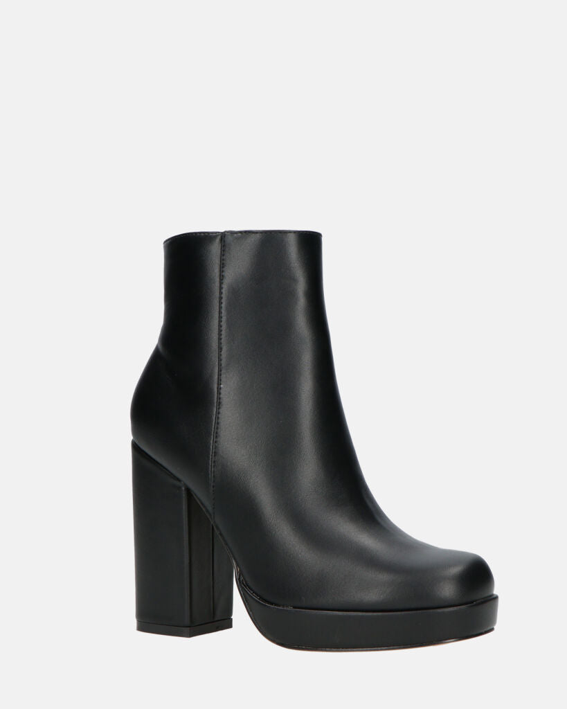 RORY - Black Ankle Boots With Heel And Side Zipper