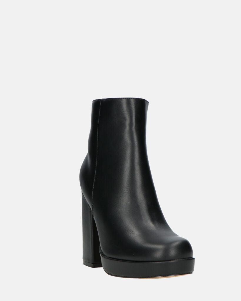 RORY - Black Ankle Boots With Heel And Side Zipper