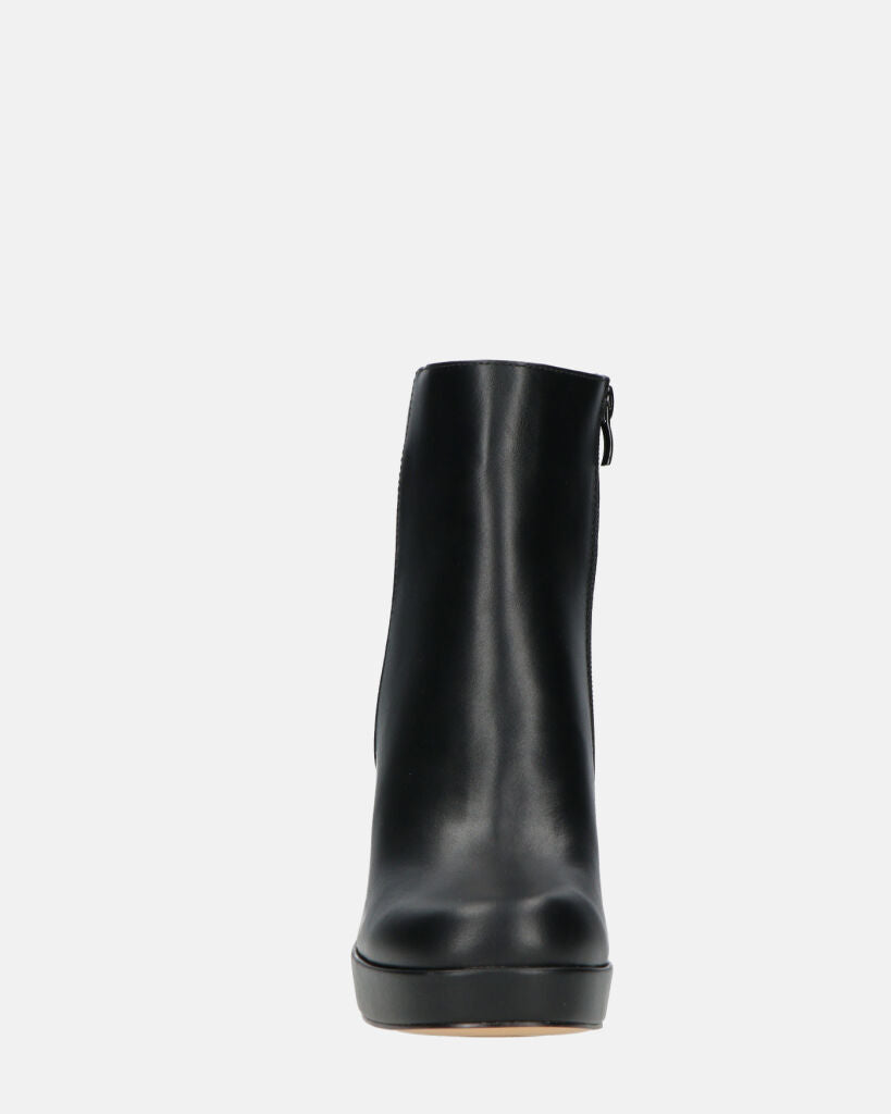 RORY - Black Ankle Boots With Heel And Side Zipper