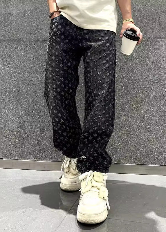 Jacquard Denim Jeans