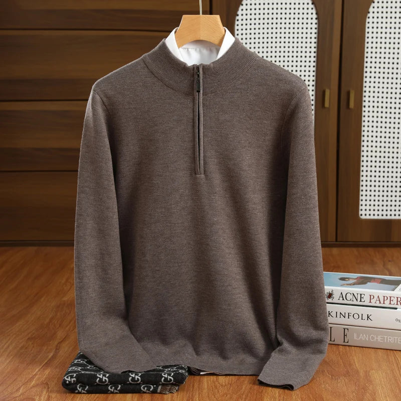 100% Merino Wool Half-Zip Sweater